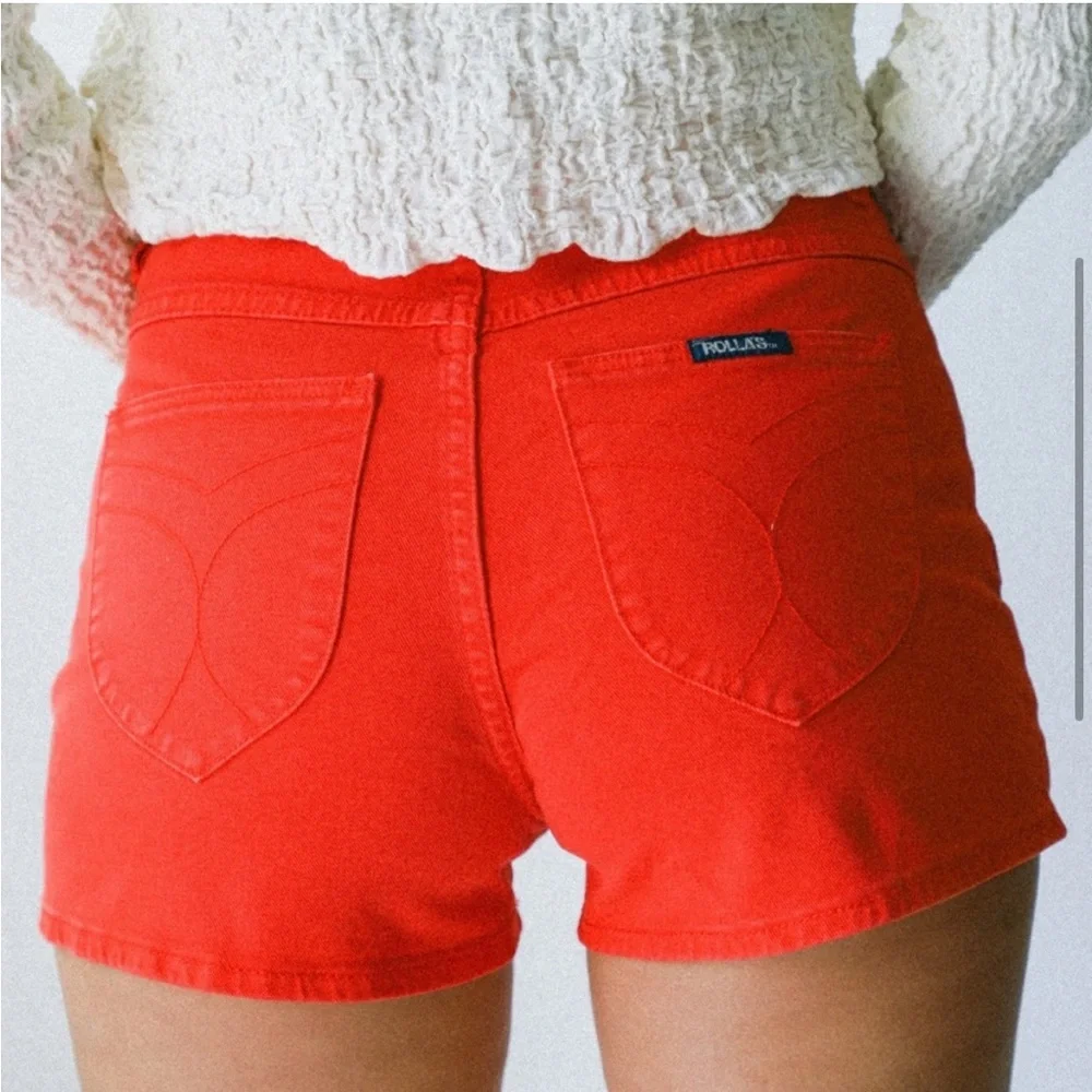 ROLLA'S High Rise Red Duster Shorts - Picture 3 of 4